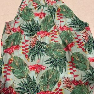 cupcakes & cashmere Tropical Halter Top in Aqua, Green & Pink 4041